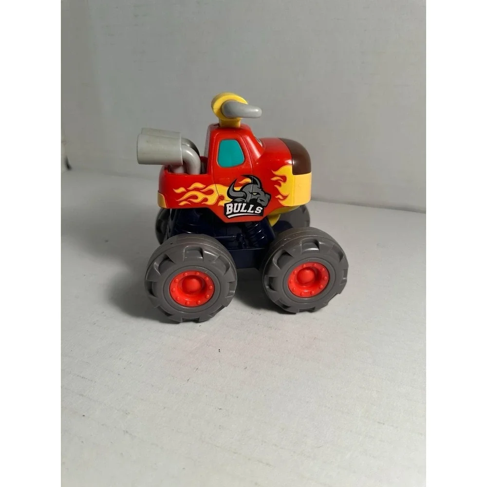 Bulls Monster Truck Plastic Toy Vehicle Red Gray Cartoon Character